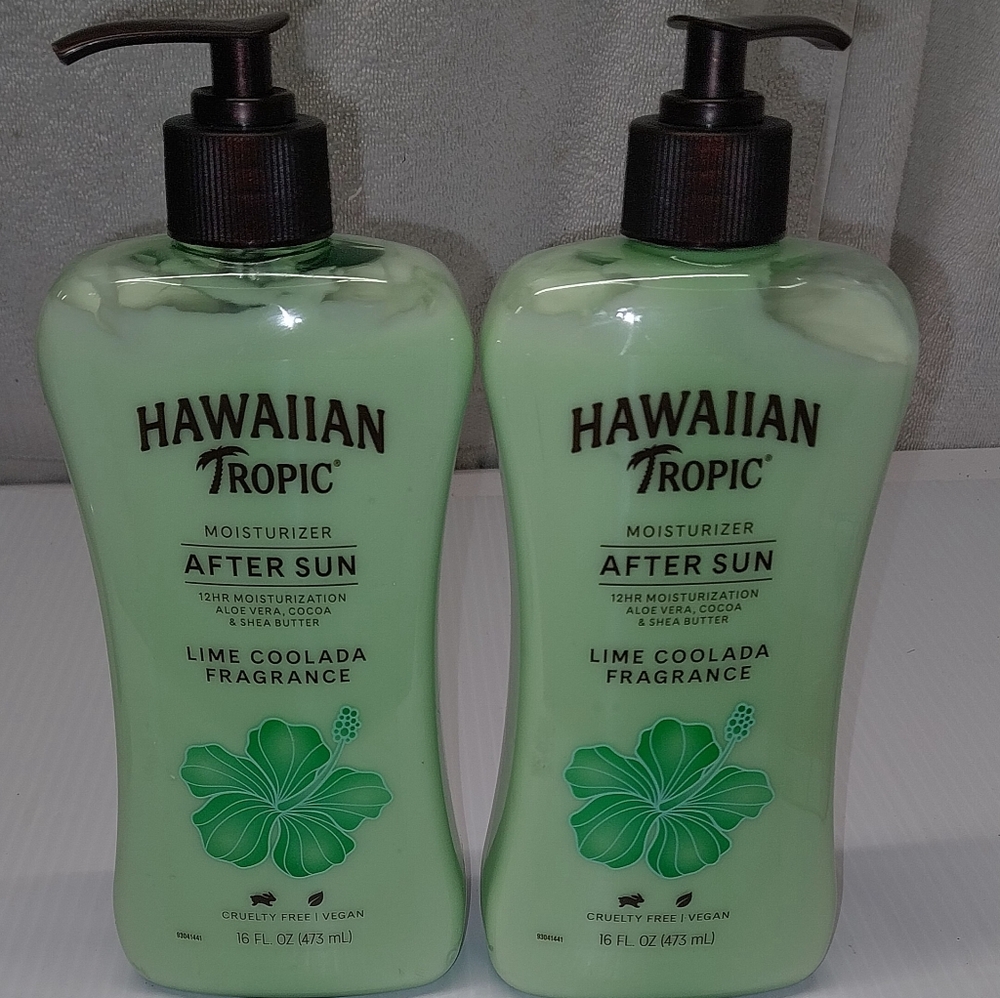 2- HAWAIIAN Tropic After Sun Moisturizer - Lime Coolada  16 fl oz each